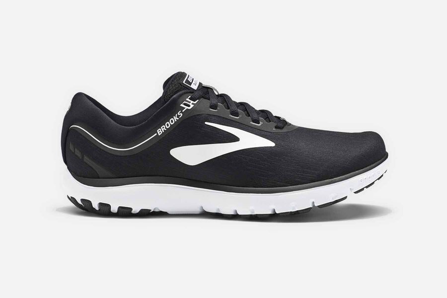 Brooks Pureflow 7 Road Running Shoes Womens - Black/White - UBMSO-4925